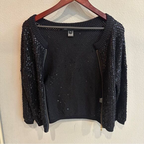 Marc By Marc Jacobs | XS | black open weave knit sequin Sweater - Picture 4 of 12